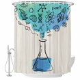 thumbnail image 1 of Teal Blue Science Shower Curtain, Waterproof Shower Curtains for Bathroom, Funny Cartoon Artwork Wood Grain Washable Fabric Bathtub Curtain Set Bath Decor with 12 Hooks 48"x72", 1 of 6