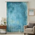 thumbnail image 1 of Teal Blue Sheer Curtains 96 Inches Long, Modern Abstract Simple Oil Painting Art Light Filering Curtains, Privacy Drapes Simi Floor to Veiling Curtain for Living Room Bedroom Large Window Treatment, 1 of 9