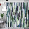 thumbnail image 1 of Teal Blue Shower Curtain Modern Abstract Bathroom Decor Turquoise Shower Curtain Vintage Paint Brush Graffiti Bathroom Decor Washable Durable Fabric Shower Curtains 72x72 in, 1 of 5
