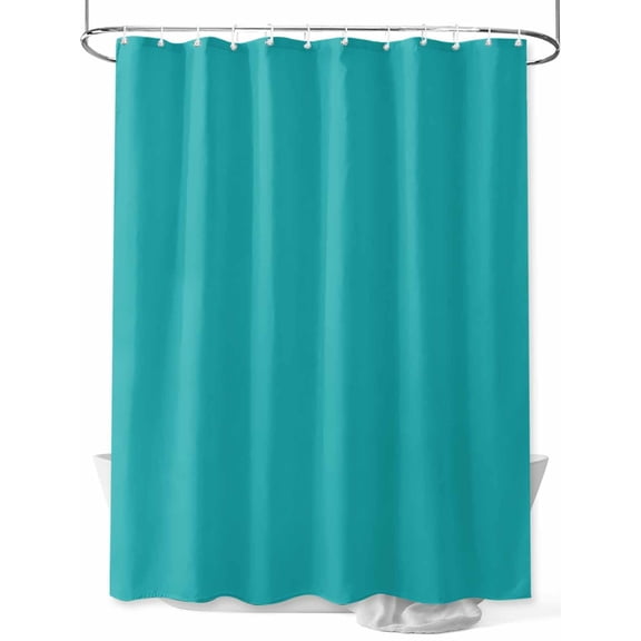 Teal Blue Shower Curtain, Solid Color Waterproof Shower Curtain Set with 12 Hooks Lightweight Washable Fabric Shower Curtains for Bathroom 72x72 Inches