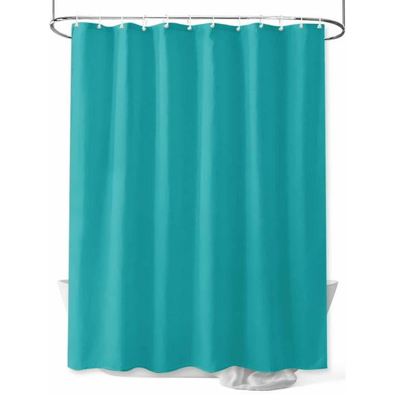 Teal Blue Shower Curtain, Solid Color Waterproof Shower Curtain Set with 12 Hooks Lightweight Washable Fabric Shower Curtains for Bathroom 72x84 Inches