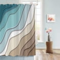 thumbnail image 1 of Teal Blue Shower Curtain, Teal Blue Brown Ombre Aqua Beach Waves Abstract Ocean Modern Bathroom Curtain Home Decor Waterproof Fabric Machine Washable with 12 PCS Hooks,72" Wx72 L, 1 of 6