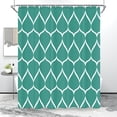 thumbnail image 1 of Teal Blue Shower Curtain, Waterproof Design and Polyester, Quick-Drying, Weighted Hem, Shower Curtains for Bathroom W 72 x H 72, Machine Washable with 12 Hooks, 1 of 6