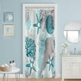 thumbnail image 1 of Teal Blue Small Stall Shower Curtain 36 x 72 Inch, Half Narrow Beach Ocean Themed Shower Curtain, Summer Tropical Seashell Starfish Coral Nautical Coastal Shower Curtains for Bathroom Decor, 1 of 6
