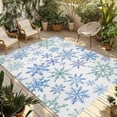 thumbnail image 1 of Teal Blue Snowflakes Outdoor Rug for Patio/Deck/Porch, Non-Slip Large Area Rug 3 x 5 Ft, Christmas Snowflake Winter Holiday Indoor Outdoor Rugs Washable Area Rugs, Camping Rug Carpet Runner, 1 of 8