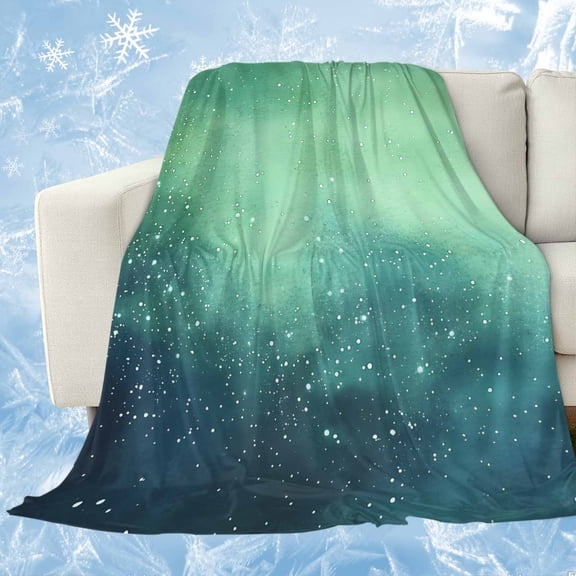 Teal Blue Starry Sky Cooling Blanket, Lightweight Breathable Summer Throw Blanket with Double Sided Cold Effect,Modern Retro Glow Star Night Picnic Beach Blankets Bed Sheet for Hot Sleepers 30"x40"