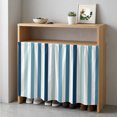 thumbnail image 1 of Teal Blue Stripe Cabinet Curtain 35"Wx35"L,Dustproof Under Sink Skirt with Self Adhesive Tape,Ombre Geometric Aqua Vertical Striped Cabinet Curtain Cover for Kitchen Sink,Bathroom Vanity,Laundry Room, 1 of 9