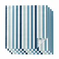 thumbnail image 1 of Teal Blue Stripe Cloth Napkins, Ombre Geometric Aqua Vertical Striped Washable and Reusable Dinner Napkins Set of 4, Table Napkin for Kitchen Party Birthday Wedding Hotel Housewarming 20"x20", 1 of 8