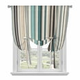 thumbnail image 1 of Teal Blue Striped Balloon Curtains for Living Room/French Door, Farmhouse Stripes Modern Abstract Art Tie Up Curtains 63 Inch Length Energy Saving Kitchen Curtains Shades for Windows 42"x63", 1 of 8