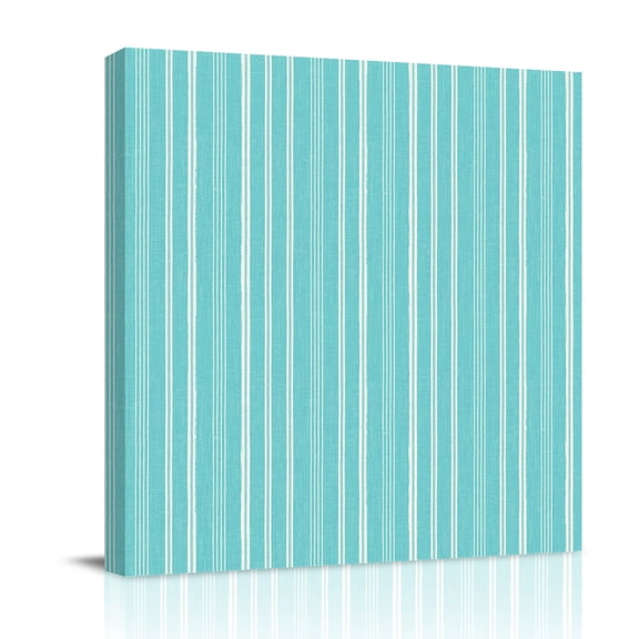 Teal Blue Striped Canvas Wall Art for Living Room, Minimalism Stripes Modern Vintage Farmhouse Wall Decor Framed Artwork Pictures Ready to Hang for Bedroom Office Home Decor