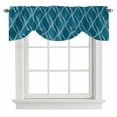 thumbnail image 1 of Teal Blue Stripes Tie Up Valance Curtains for Windows, Kitchen Curtains Window Treatments, Simple Geometric Modern Monochrome Short Window Shades Valances for Bedroom Bathroom Cafe 54"x18", 1 of 8
