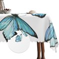 thumbnail image 1 of Teal Blue Tablecloth,Butterfly Linen Table Cloth,Table Cover for Dining Kitchen Decor Party Banquet,54x78, 1 of 5