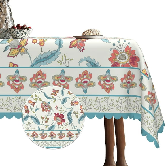 Teal Blue Tablecloth for Rectangle Tables,Linen Table Cloth,Table Cover for Dining Kitchen Decor Party Banquet,60x84