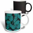 thumbnail image 1 of 3drose, Teal Blue Tropical Hibiscus Flowers - Floral Art - Hawaiian, 11oz Magic Transforming Mug, 1 of 7