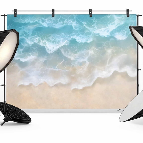 Teal Blue Water Ripple Backdrop for Photography, Ocean Beach Summer Coastal Scenery Photo Backdrop Portrait Background Party Banner Photo Backgrounds for Studio Booth Props, 7x5ft