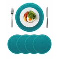 thumbnail image 1 of Teal Boho Round 15 Inch Placemats Set of 4, Farmhouse Abstract Geometric Aesthetic Art HeatResistant Non Slip Place Mats for Dining Table, Wipeable Braided Kitchen Table Mats for Housewarming, 1 of 9