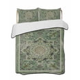 thumbnail image 1 of Teal Boho Summer Quilt Set Full Size, Soft Microfiber Quilted Bedding Set with 2 Pillow Shams, Ehtnic Modern Geometric Abstract Art Lightweight All Season Bedspread Coverlet for Bedroom 78"x90", 1 of 6