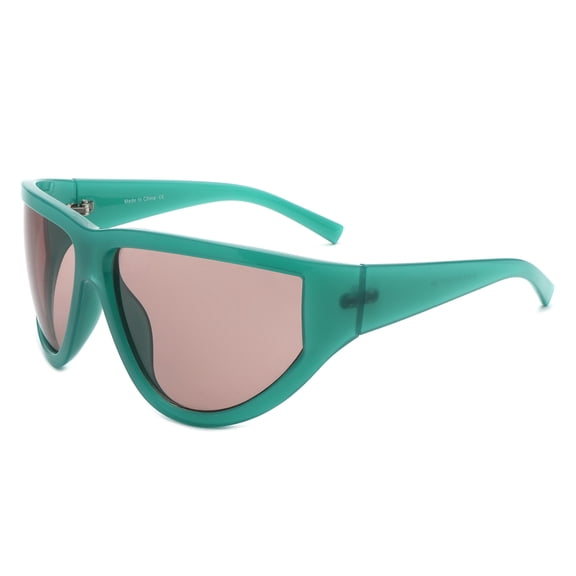 Teal Bold Frame Sunglasses - Fresh Color UV Protection Summer Festival Outdoor Shades