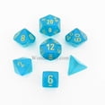 thumbnail image 1 of Teal Borealis Dice with Gold Numbers 16mm (5/8in) Set of 7 Chessex, 1 of 1