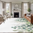 thumbnail image 1 of Teal Botanical Area Rug 6x9 FT, Non Slip Living Room Throw Carpet, Sage Green Eucalyptus Leaves Watercolor Washable Soft Large Floor Carpet Non-Shedding Rug for Bedroom Dining Room Play Room, 1 of 9