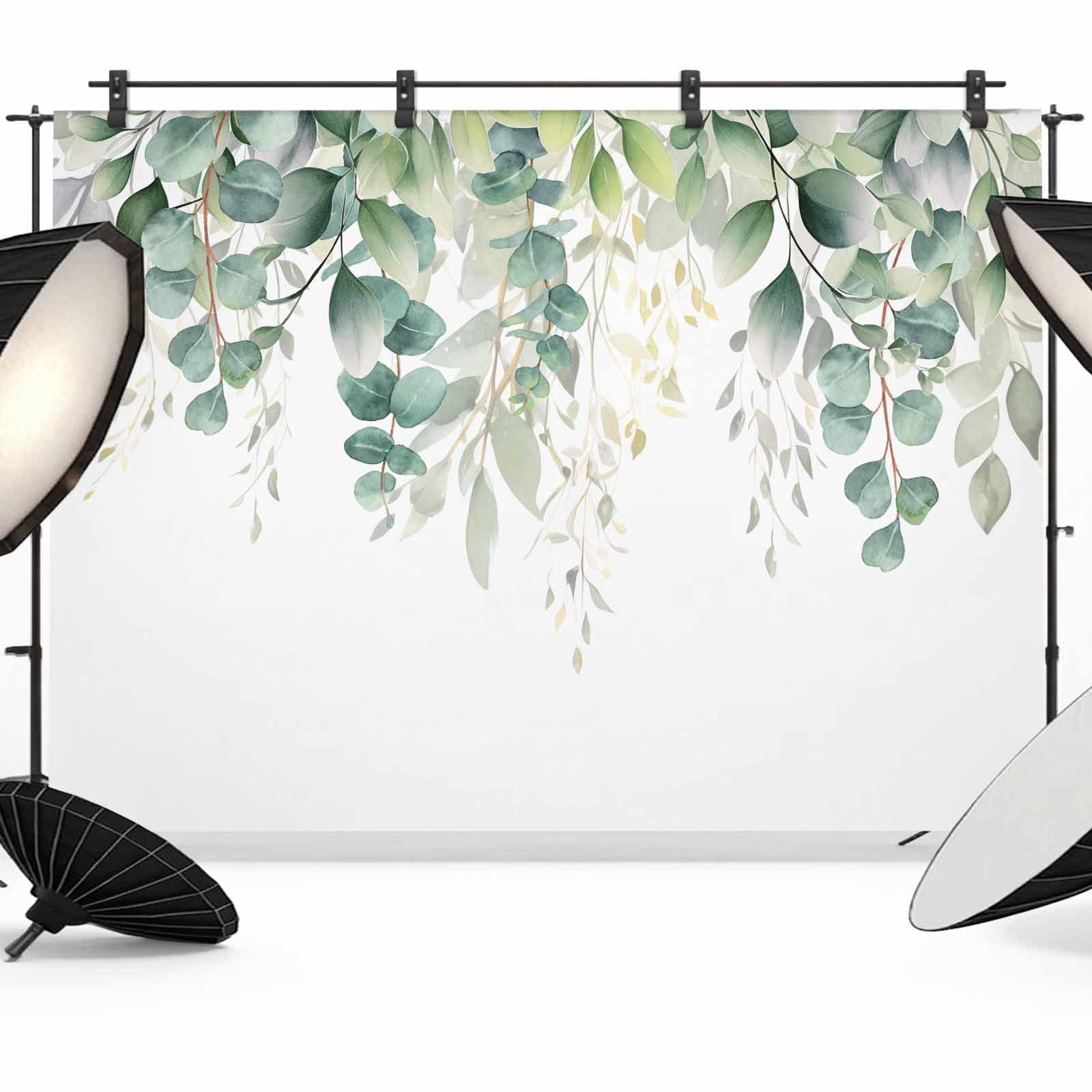 Botanical Backdrop Teal Botanical Backdrop for Photography,Fabric Photo Background ...