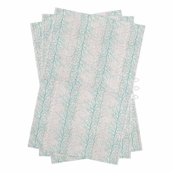 Teal Botanical Kitchen Towels Set of 3, Water Absorbent Dish Towel, Farmhouse Spring Summer Branch Decorative Hand Towels - Quick Drying Cloth for Cooking Baking, 18x28 Inch