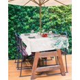 thumbnail image 1 of Teal Botanical Outdoor Tablecloth - 54x54 Inch Square Dining Table Cover, Spring Floral Elegants Farmhouse Waterproof Outdoor Table Cloth with Umbrella Hole & Zipper for Picnic/Patio/Party, 1 of 5