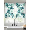 thumbnail image 1 of Teal Botanical Spring Sheer Curtains for Living Room Bedroom White Floral Spring Sheer Curtains 45 Inch Long 2 Panels Set Light Filtering Curtain Window Treatments Drapes for Dining Room, 1 of 6