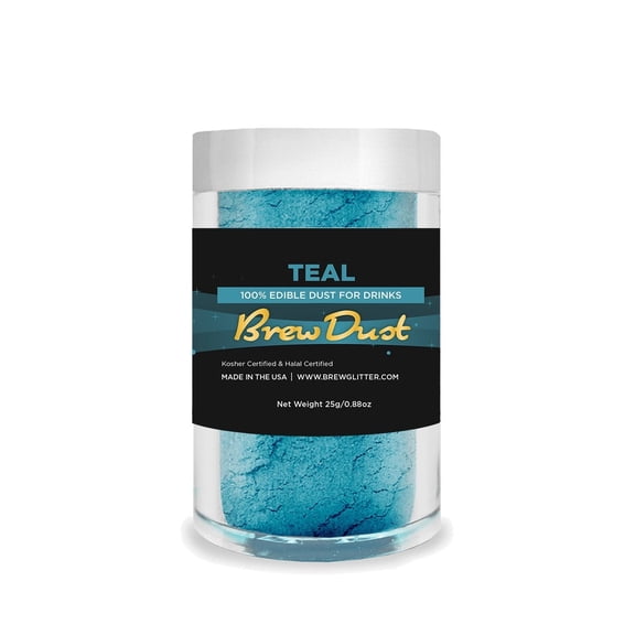 Brew Dust - Teal Edible Drink Powder - Silky Swirl, Beverage Safe, 25g Jar