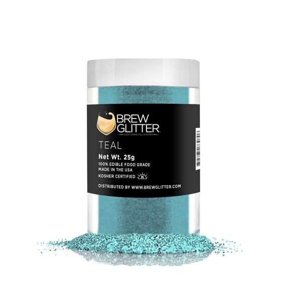Brew Glitter - Teal Edible Drink Glitter - Bold Sparkle, Beverage-Safe, 25g