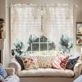 thumbnail image 1 of Teal Broccoli Swag Curtain Valance for Windows, Rustic Flower Butterfly Retro Farmhouse Brown Window Treatments Short Swag Topper for Kitchen Windows Bathroom Bedroom, 36"x36", 1 of 8