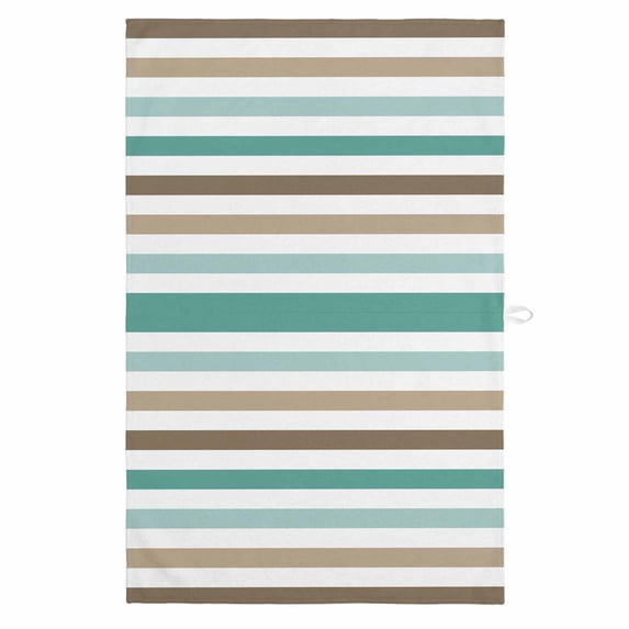 Teal Brown 1 Pack Kitchen Towel, Water Absorbent Dish Towel, Farmhouse Watercolor Modern Geometric Decorative Hand Towels - Quick Drying Cloth for Cooking Baking, 18x28 Inch