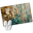 thumbnail image 1 of Teal Brown Abstract Bathroom Rug Washable 2x3 Entryway Rug Non Slip Vintage Mottled Gradient Modern Art Front Door Mat Low Pile Indoor Doormat Throw Floor Carpet for Kitchen Bedroom Entrance, 1 of 9