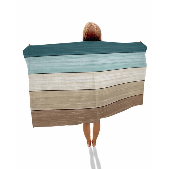 Teal Brown Beach Towels Oversized Super Absorbent, Farmhouse Vintage Abstract Wooden Grain Lightweight Bath Towel Quick Dry Sets For Bathroom/Pool/Rv Camping/Beach Play/Gym Room/Picnic 23"x47"