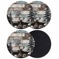 thumbnail image 1 of Teal Brown Deer Silhouettes Coasters Set of 4, Absorbent Coasters for Drinks, Trees Wooden Retro Art Farmhouse Coaster for Desk Coffee Table Protection, Home Decor House Warming Gifts 4", 1 of 8