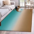 thumbnail image 1 of Teal Brown Ombre Area Rug 4x6 FT, Non Slip Kids Room Carpet, Turquoise Gradient Modern Abstract Art Washable Soft Floor Carpet Non-Shedding Throw Rug for Dorm Kitchen Study Room Home Office Bedside, 1 of 9
