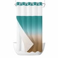thumbnail image 1 of Teal Brown Ombre No Hook Shower Curtain Waterproof,Bathroom Curtains with Snap in Liners and See Through Top Window,Turquoise Gradient Modern Abstract Art Hotel Bathtub Curtains Shower 36"Wx78"L, 1 of 8