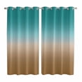 thumbnail image 1 of Teal Brown Ombre Kitchen Curtains 84 Inch Length, Turquoise Gradient Modern Abstract Art Grommet Top Bedroom Living Room Curtains, Light Filtering Cafe Curtain Drapes 2 Panels Set 104''x84'', 1 of 9