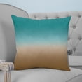 thumbnail image 1 of Teal Brown Ombre Throw Pillow Covers, Soft Pillowcases with Invisible Zipper, Turquoise Gradient Modern Abstract Art Square Pillow Cushion Covers for Living Room Couch Sofa Bed 18x18 Inches, 1 of 8