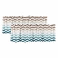 thumbnail image 1 of Teal Brown Ombre Valances for Windows, Decorative Rod Pocket Window Valance Curtains, Modern Art Gradient White Geometric Short Curtain Drapes for Kitchen/Living Room, 2 Panels, 54" W x 18" L, 1 of 8