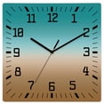 thumbnail image 1 of Teal Brown Ombre Wooden Wall Clock Silent Non Ticking, Turquoise Gradient Modern Abstract Art Square Wall Clocks Battery Operated, Decor Clock for Home Office, Living Room, Kitchen, 10 Inch, 1 of 9