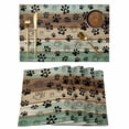 thumbnail image 1 of Teal Brown Placemats Set of 4, Pet Paw Printed Farmhouse Dog Claws Wood Grain Placemats for Dining Table, Place Mats for Kitchen Tabletop, Waterproof Wipeable Dining Table Mats Set, 1 of 9