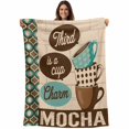 thumbnail image 1 of Teal Brown Retro Coffee Blanket Soft Cozy Warm Throw Blanket for Couch, Plush Fuzzy Flannel Fleece Blankets for Sofa, Farmhouse Vintage Art Watercolor Bed Blankets Lightweight Gifts for Men, 40"x60", 1 of 9