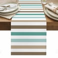 thumbnail image 1 of Teal Brown Table Runner - 72 Inch Long, Kitchen Dining Table Runner Dresser Scarves, Farmhouse Watercolor Modern Geometric Farmhouse Decor for Coffee Tables Wedding Party Banquet, 1 of 8