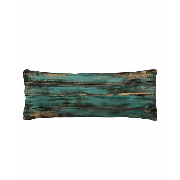 Teal Brown Wood Print Body Pillow Cover 20 x 60 Inch Decorative Pillow Cover Farmhouse Vintage Plank Lumbar Pillowcase Seasonal Rectangle Cushion Case for Couch Sofa Bed Living Room