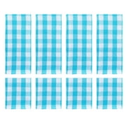 Teal Buffalo Check Kitchen Towels Dishcloths Check Dish Towels for Kitchen 8 Piece Cotton