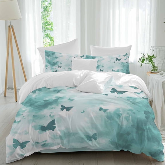 Spring Quilt Set Lavender Comforter Set Full Size, Spring Florals Soft Bedding Set for ...