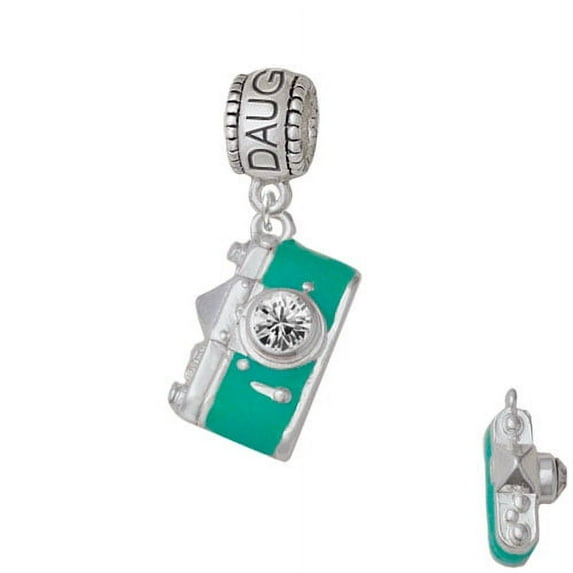 Teal Camera - Daughter Charm Bead