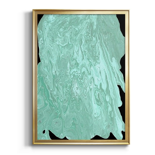 Teal Cascade II Premium Framed Print, in Gold, Black, or Silver - Ready to Hang