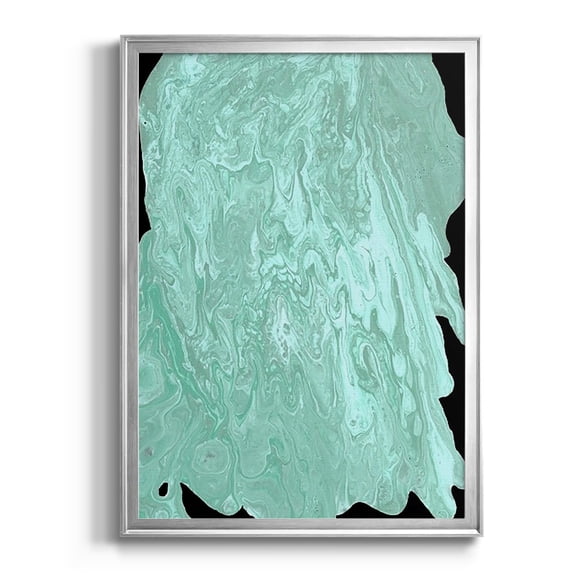 Teal Cascade II Premium Framed Print, in Gold, Black, or Silver - Ready to Hang